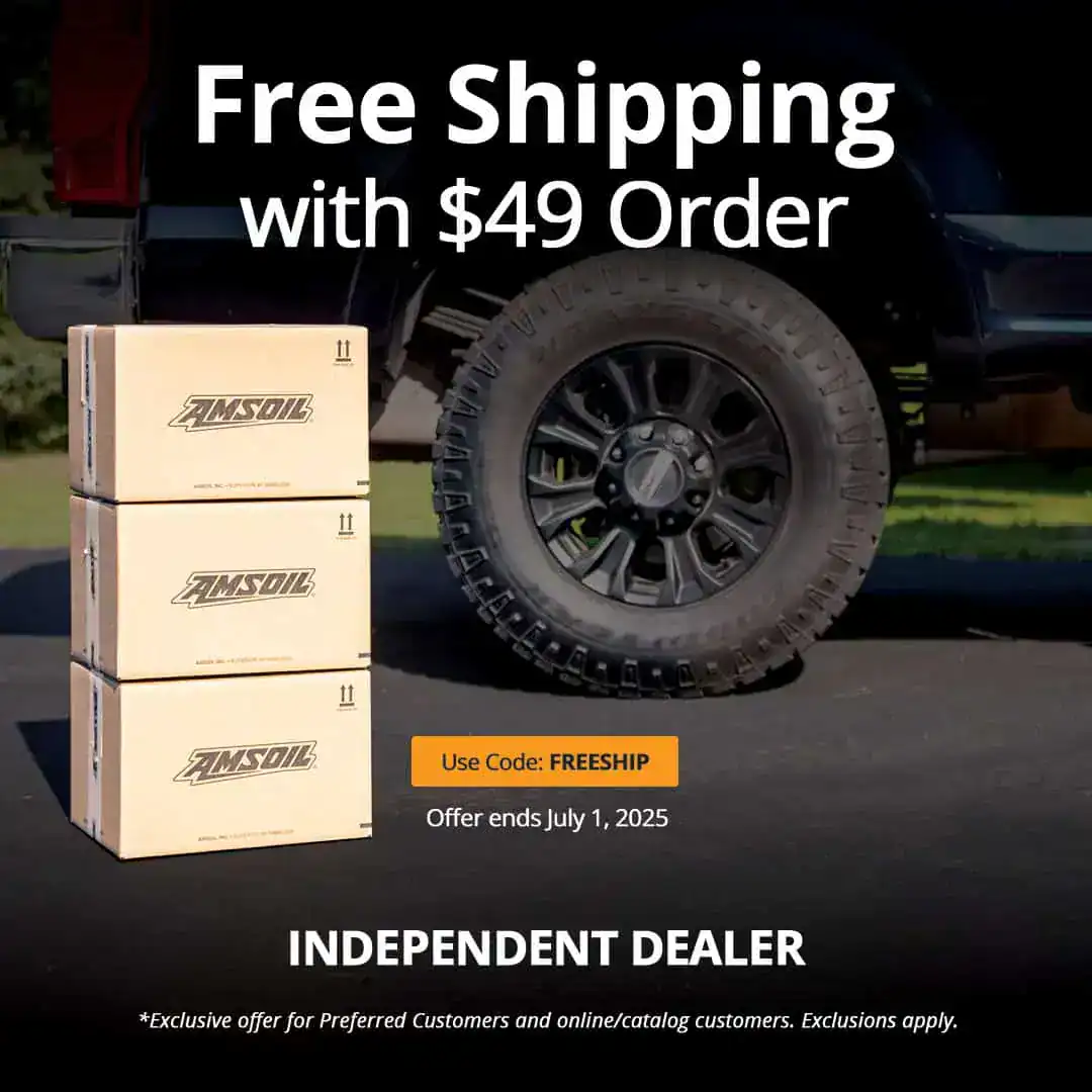 image of amsoil offer of free shpping 