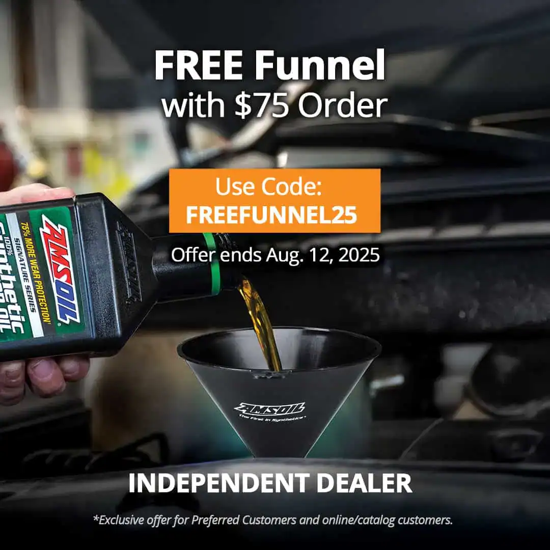 Free AMSOIL Plastic Funnel with Order of $75 or More